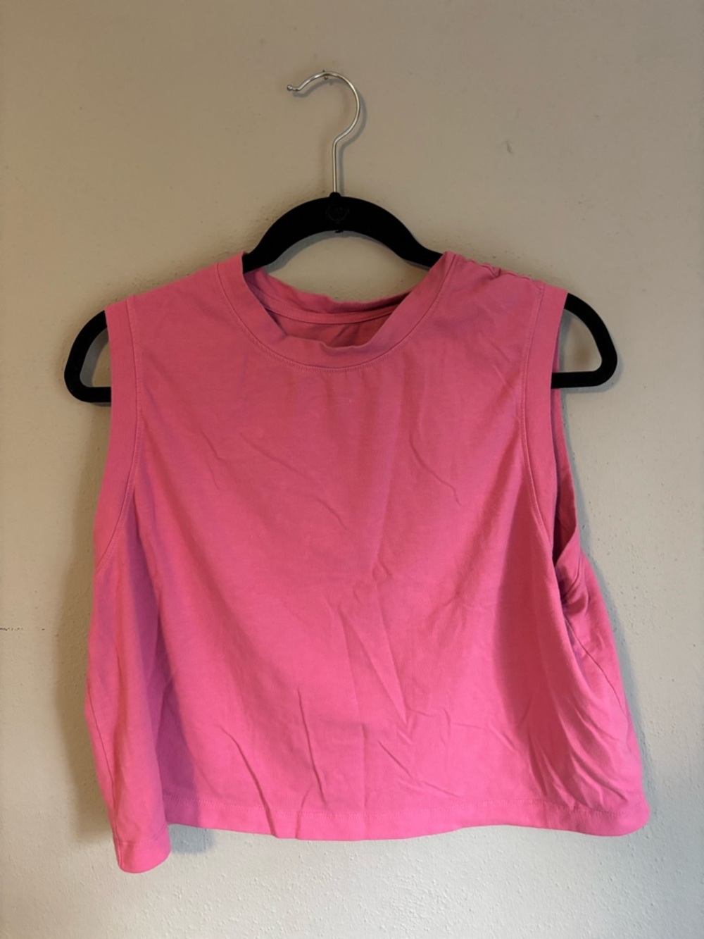 Pink Cropped Muscle Tank